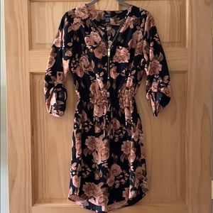 Black & pink floral dress